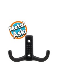 Resim 5 Adet Siyah Noktalı Askı Metal Askı Portmanto Askılık Dolap Mobilya Askısı Siyah Vidalar Dahil Siyah 