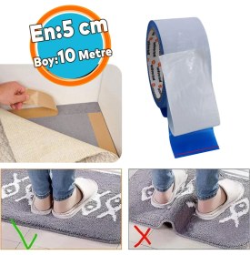 Resim Nzb Halı Bant Kilim Paspas 50 mm x 10 mt Kaymaz Çift Taraflı Yapışkan Toplanma Önleyici Sabitleme Bandı 