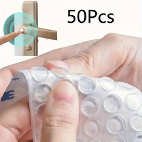 Resim 50 adet Şeffaf Yapışkanlı Tampon Pedleri - Gürültüyü Azaltın ve Şeffaf Kauçuk Ayaklarla Yüzeyleri Koruyun! 