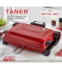 Resim Taner Kebapçı Xxl Battal Boy Çift Telli Elektrikli Et ve Balık Izgarası 44X27CM 1450WATT 