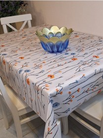 Resim Kumaş Dokulu Tabanı Silikonlu Yıkanabilir Silinebilir Ütülenebilir Kaymaz Dekoratif Masa Örtüsü Brs020 Beyaz 