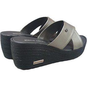 Resim Pierre Cardin Üstü Çapraz Dolgu Topuk Günlük Kadın Terlik 001 