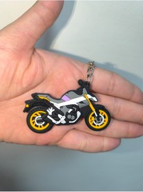 Resim Silikon Kaliteli Motosiklet Anahtarlığı Esnek, Dayanıklı Ve Şık Tasarım Gri 