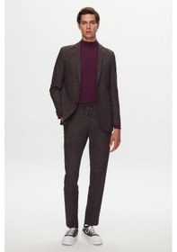 Resim D's Damat Ds Damat Slim Fit Kahverengi Baskılı Kırışmayan Sihirli Takim Elbise 1hc05ım05577m Kahverengi 