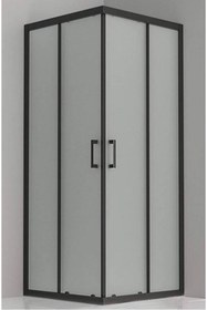 Resim Durul Duşakabin 90x90 Kare Siyah 5mm Buzlu Cam Yükseklik 190cm 
