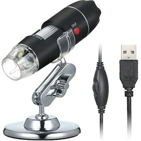 Resim 1600x Usb Dijital Mikroskop, 8 Led Aydınlatmalı, Bilgisayar Ve Telefon Uyumlu, Endüstriyel Ve Kullanım Kolay 