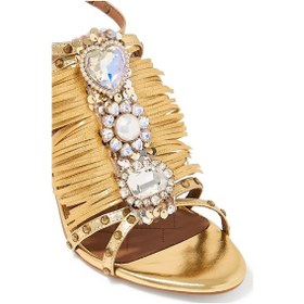 Resim Kurt Geiger Jewel Fringe 90 Lüks Topuklu Deri Sandalet 