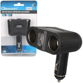 Resim Olesson 1646 12-24V Tek USB Girişli 100W Çiftli Araç Çakmak Çoklayıcı 