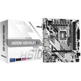 Resim Asrock H610M-HDV M.2+ D5 5600 MHz DDR5 Soket 1700 M.2 USB 3.2 HDMI mATX Anakart 