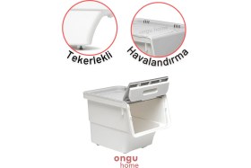 Resim Feyza Design Çok Amaçlı 24LT Tekerlekli Sebzelik ve Oyuncak Kutusu 
