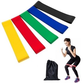 Resim Pilates Loop Egzersiz Bandı 5 Farklı Dirençli Set 