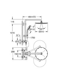 Resim Grohe - Euphoria Termostatik Duş Sistemi - G26075dc0- Krom 