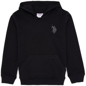 Resim U.S. Polo Assn. Erkek Çocuk Siyah Kapüşonlu Basic Sweatshirt 50313980-VR046 