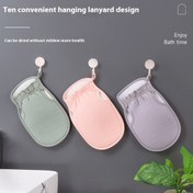 Resim 1 Adet Ev Kullanımı İçin Banyo Ovma Aleti, Kadın ve Erkekler için Güçlü Peeling Masaj Eldiveni - Loofah Toplu Ücretsiz Sırt Fırçası 