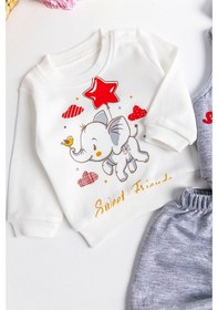 Resim Babymod Fil Figürlü Üçlü Yelekli Kız Bebek Takım 