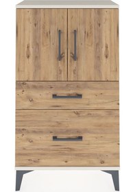 Resim Arges Komodin 2 Raflı 2 Çekmeceli 2 Kapaklı 60x30x106 Aytaşı-çam Aytaşı 