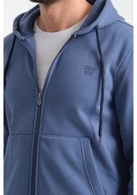 Resim Shooter Sportswear Shooter Erkek Kışlık Eşofman Takımı Thermosoft Teknolojisi İçi Kuzu Görünümlü Regular Kalıp Minimal Logo Kapüşonlu İndigo 