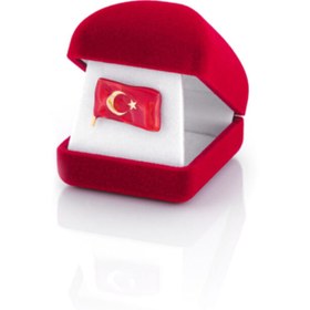 Resim Taç Promosyon Altın Kaplama Mineli, Türk Bayrak Rozet 