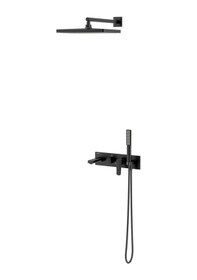 Resim Teska Life Pro Üç Yönlü Duş Seti-full Siyah Siyah 