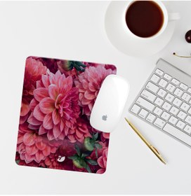 Resim Özer Store Pembe Çiçekli Bilek Destekli Dikdörtgen Mouse Pad Mouse Altlığı 
