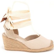 Resim Star Tombis Gerçek Elişi Ipli Espadril Dolgu Topuk Keten Espadril Handmade Bej 
