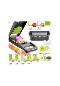 Resim 13 Patates Sebze Küp Rende Doğrayıcı Dicer Mandolin Dilimleyici Jülyen Kesici Mutfak Chopper Siyah - Yeşil 