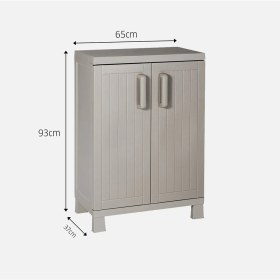 Resim Csb Store Bahçe Balkon Depolama Dolabı Plastik 65X37X93 cm Kilitli Çok Amaçlı Dolap 20 kg Raf Kapasiteli 