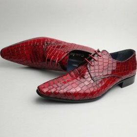 Resim Gondol Erkek Hakiki Deri Sivri Burun Özel Deri Tasarımlı Kundura Tz.613 