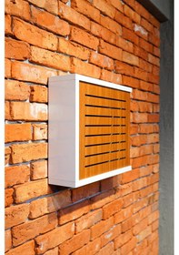 Resim Modem Saklama Kutusu Sürgülü Yana Açılır 35x 4 Çizgili Ceviz 