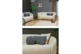 Resim Mobetto Teddy Ikili Koltuk-Krem 