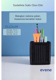 Resim Kalemlik Masa Kalemliği Organizer Kalemlik Siyah Renk Model 86 Çok Renkli 