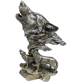 Resim Dekoratif Uluyan Kurt Heykel Biblo 