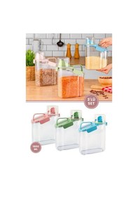 Resim Flora Contalı Sızdırmaz Saklama Kabı 3'lü Set 1800 ML 