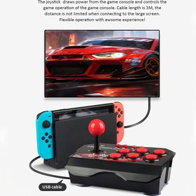 Resim ETAB Ergonomik Kablolu Oyun Joystick'i Turbo Fonksiyonu ile - Tak & Çalıştır, Kaymaz Emme Kupası Tabanı Switch/PS3/PC/Android TV için 