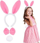 Resim Nessiworld Pembe Tavşan Kostüm Seti – Taç, Papyon, Ponpon (12’li Paket) 