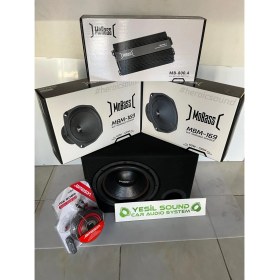 Resim Mobass Full Set Takım Oto Ses Sistemi Midrange Wofer Amfi Kablo Kampanya 