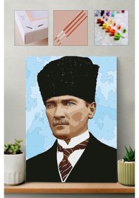 Resim Kalpaklı Atatürk Sayılarla Boyama Seti 