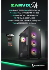 Resim Game Garaj Zarvix 5A R5-7500F 16 GB 1 TB SSD 16 GB RX9060XT Free Dos Oyuncu OEM Paket 