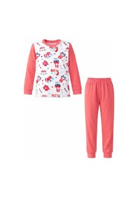 Resim Kız Çocuk Pamuklu Desenli Pijama Takımı 6068-10 Mercan01 Mercan01 