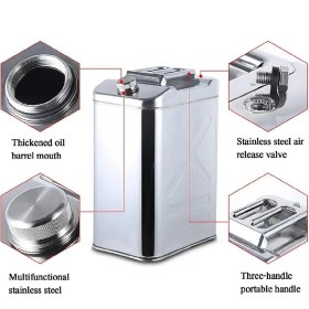 Resim Paslanmaz Çelik Benzin Bidonu Taşınabilir Yakıt Tankı Metal Benzin Bidonu 20 Lt 