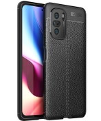 Resim Microcase Xiaomi Mi Poco F3 Leather Tpu Silikon Kılıf - Siyah 