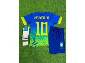 Resim Brezilya 2024/25 Yeni Sezon Neymar Jr Çocuk Konsept Forması 4'lü Set (Maviyeşil) 