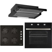 Resim Alveus Black Style 614 3'lü Siyah Ankastre Set (F5 Ecr - Gls 640 - Mfa 614) 