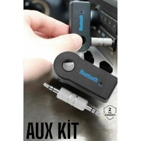 Resim AyrStore Buğz Kablosuz Bluetooth Aux Araç Kiti Siyah Hafıza Kartlı 