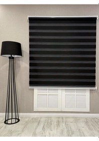 Resim Donatti Bambu Zebra Stor Güneşlik Perde Siyah Siyah 