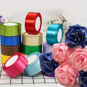 Resim 1 adet, 4 cm genişliğinde altın kenarlı kurdele, 22 metre uzunluğunda kurdele, pasta mutlu şeker kutusu ambalaj dekorasyon renkli kurdele, düğün kendin yap el yapımı gül saç tokası kurdele 