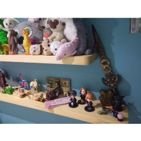 Resim Doğal Ahşap 20x60x4 Cm 2'li Gizli Bağlantılı Raf Kahverengi 