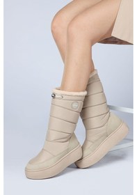 Resim Jump 60116 Suya Dayanıklı Kaydırmaz Taban Bej Kadın Kar Botu Bej 