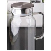 Resim PERİBOİA Periboia 1500 ml Borosilikat Cam Su Sürahisi - Metal Kapaklı ve Isıya Dayanıklı 