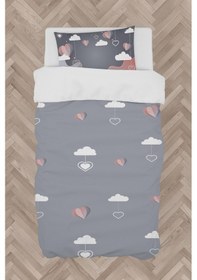 Resim Mekta Home Bebek Ve Çocuk Odası Kalp Ve Bulut Balon Desenli Nevresim Takımı 